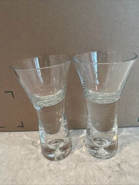 Littala Tapio Hand Blown Clear Glass Martini- Cordial-Shot Glasses Set of 2 MCM